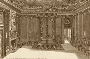 Projekt sypialni z łóżkiem reprezentacyjnym z Nowej Księgi Mieszkaniowej, 1703